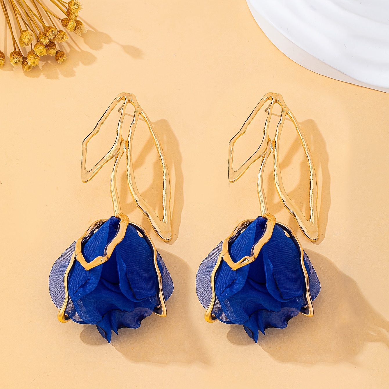 Women's Exquisite Rose Flower Pendant Earrings, Elegant Gift