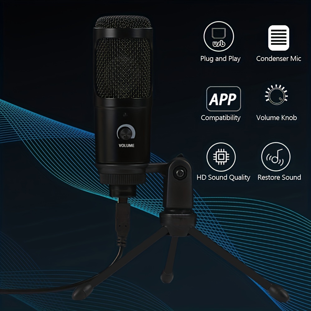 Condenser Microphone Usb Microphone Karaoke Studio Recording - Temu