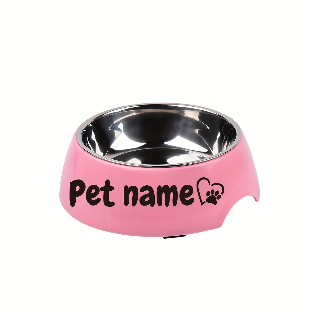 TEMU Customizable Dog Bowl With A Personalized Name, Suitable For Food And Water, Made Of Stainless Steel For Dogs Of All Sizes