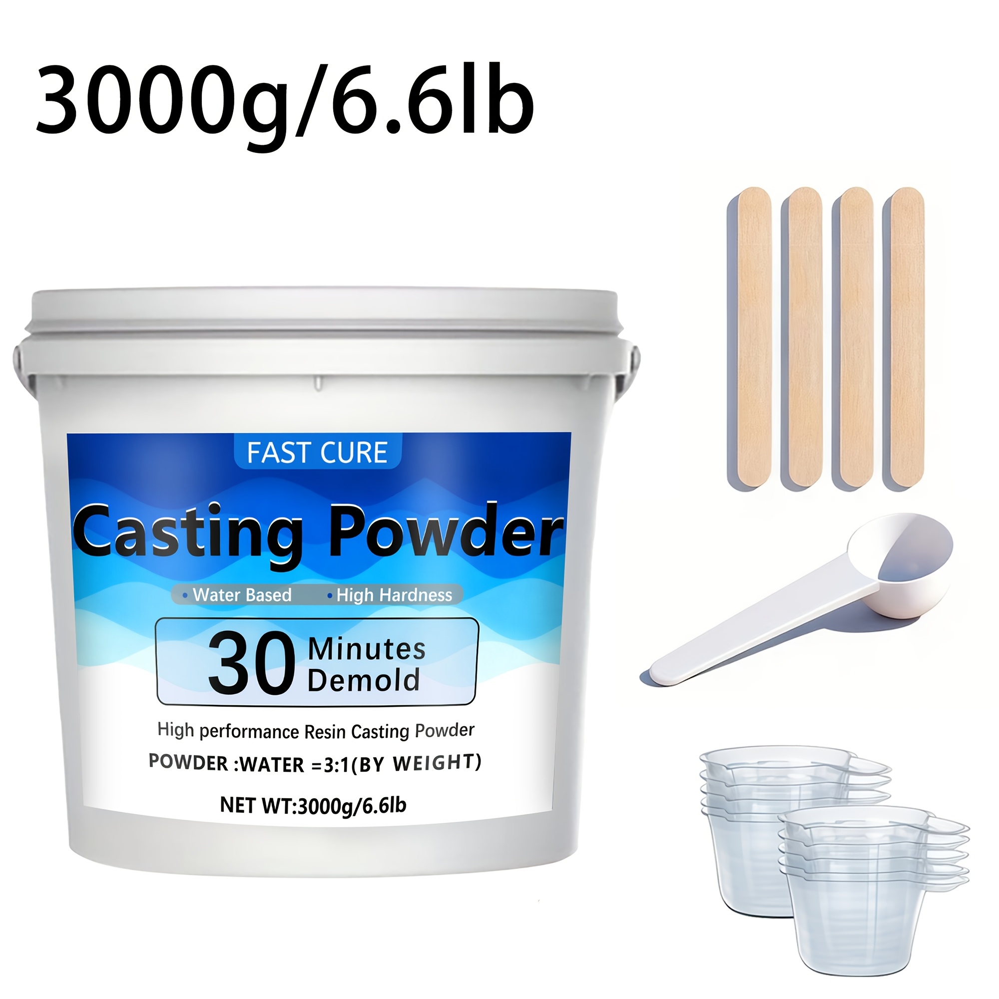 TEMU Plaster Casting Powder, 3kg/1.2kg/600g Mold Making Material High White Plaster, Mold Making Plaster, Craft Mold Material, Jewelry Casting Tool,