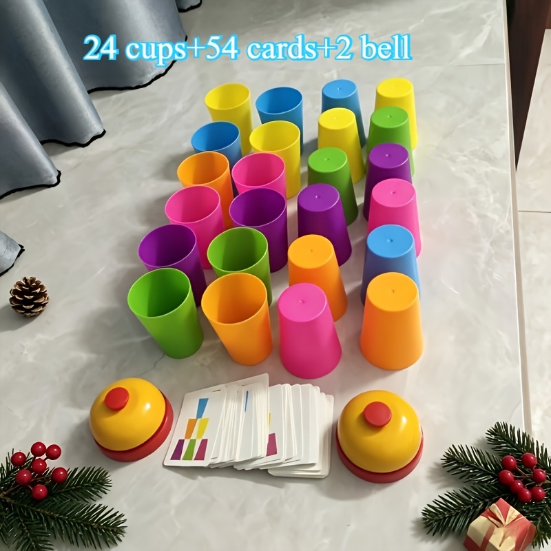 TEMU 24pcs Quick-stacking Cup Game Set, Interactive Game, Board Game, Educational Toy, Halloween/christmas Birthday Gift For Kids