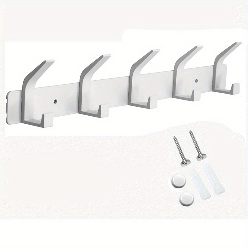 Image of 5-pack Heavy Metal Wall Hooks With Double Hooks, Max Hold 30lbs - Sturdy Space Organizer For Towels, Robes, Hats, Perfect Daily Gift For Home Organization (black)