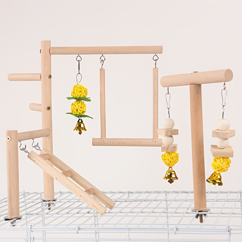 Solid Wood Parrot Climbing Ladder, Bird Toy Swing To Boredom, Self-entertainment, Decompression Station, Bird Toy Platform