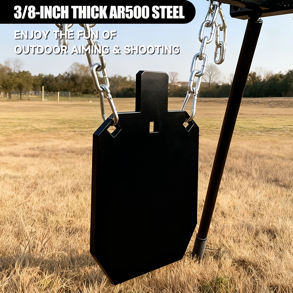 TEMU 1pc Steel For Targets For Shooting, 3/8 Inch Thick Shooting Combo For Targets, Ideal For Practice - Black
