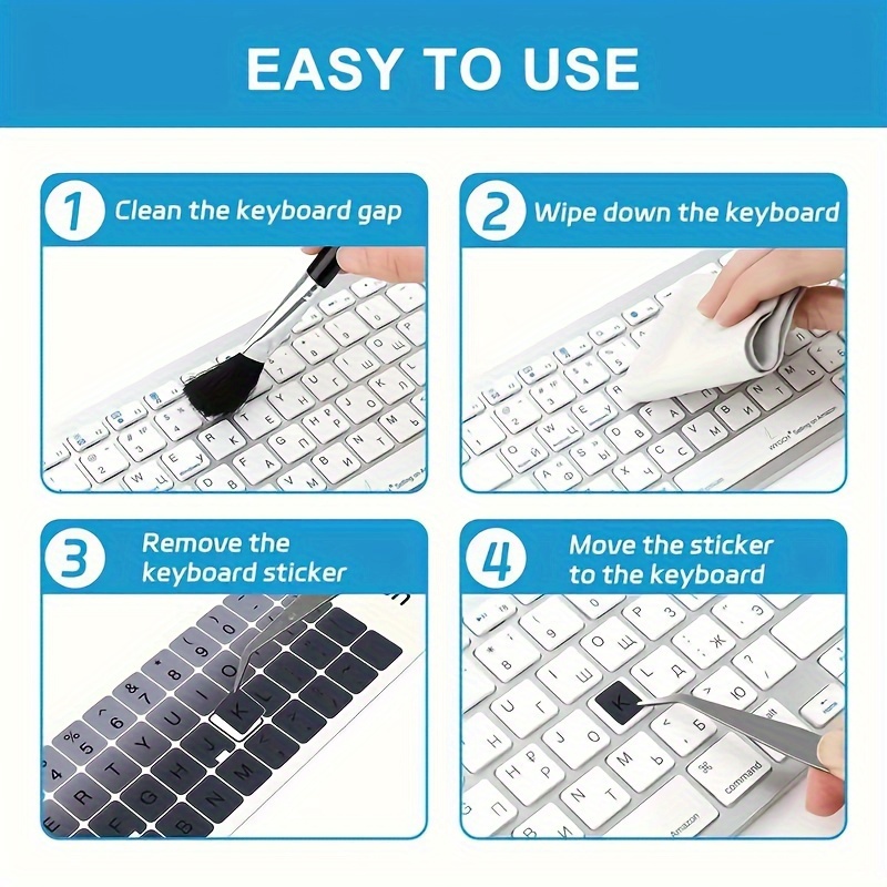  SEWACC 10 Uds. autoadhesivas de letras pegatinas de letras  pegatinas para computadora portátil, calcomanías de números de letras,  calcomanías de decoración, calcomanías de bricolaje, calcomanías de :  Productos de Oficina