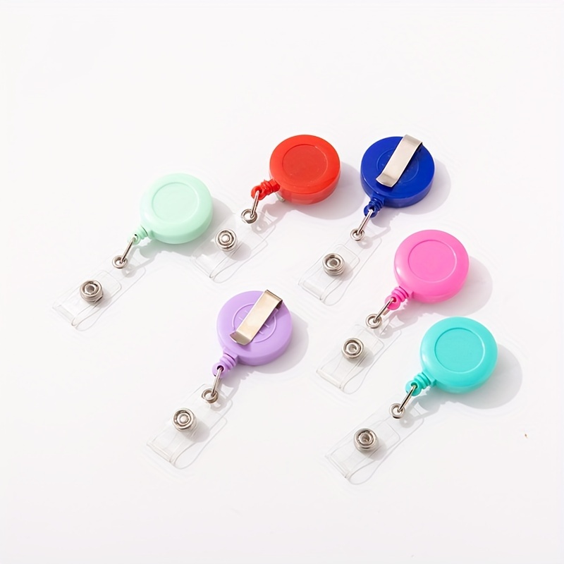 New 1pc/10pcs Creative Bead Key Chain Beadable Retractable Badge Reel Clips  Holder For Beads Blank