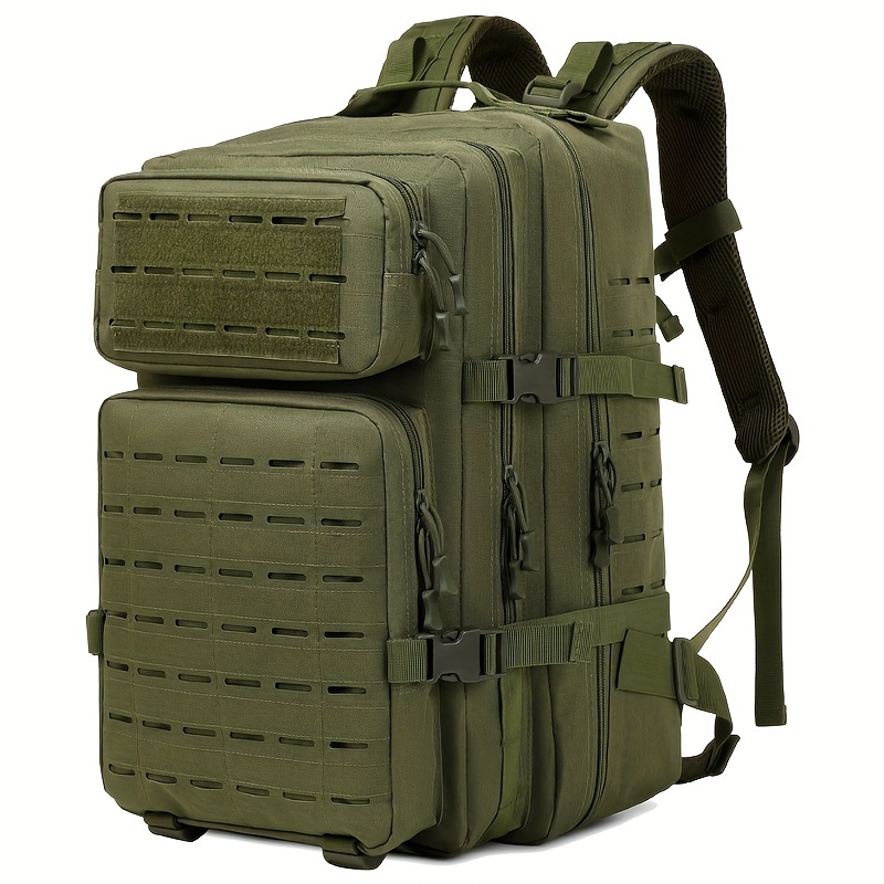 TEMU Sac à Dos de Sport pour Hommes, Grand Sac d'Évasion Extérieur pour Femmes, Sacoche Molle de Camping et Alpinisme Noir (45L)