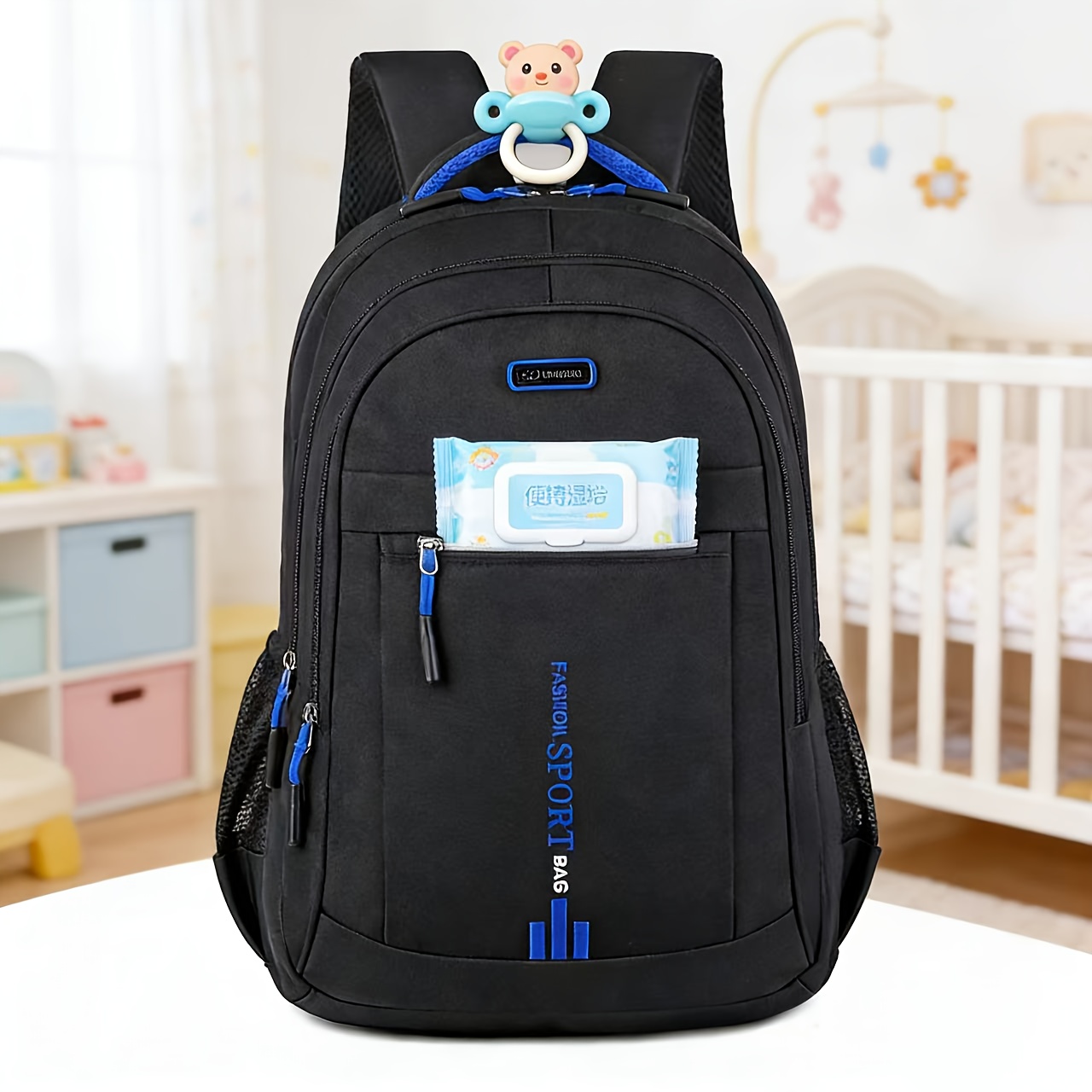 TEMU Large-capacity Multi-compartment Backpacks, Diaper Bag Backpacks, Multi-functional Bags, Mom/dad Backpack Storage Bags, And Fashionable