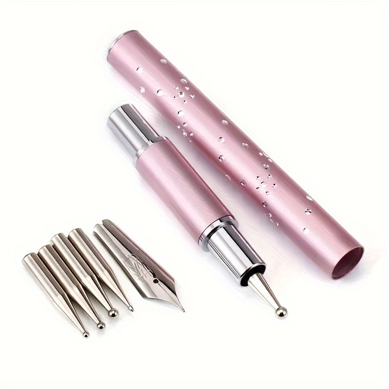 Nail Art Pen With 5 Interchangeable Tips, Dotting & Line Drawing Tool, Unscented Manicure Design Instrument, Nail Accessories