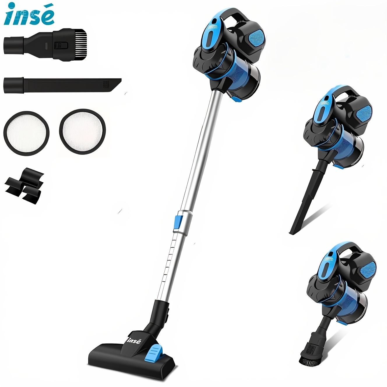 Image of Inse Corded Stick Vacuum Cleaner With 600w Powerful Motor And 36000pa Suction, 1l Ultra Large Dust Cup, 5-level Filtration System, Ideal For Pet Hair And Hard Floors