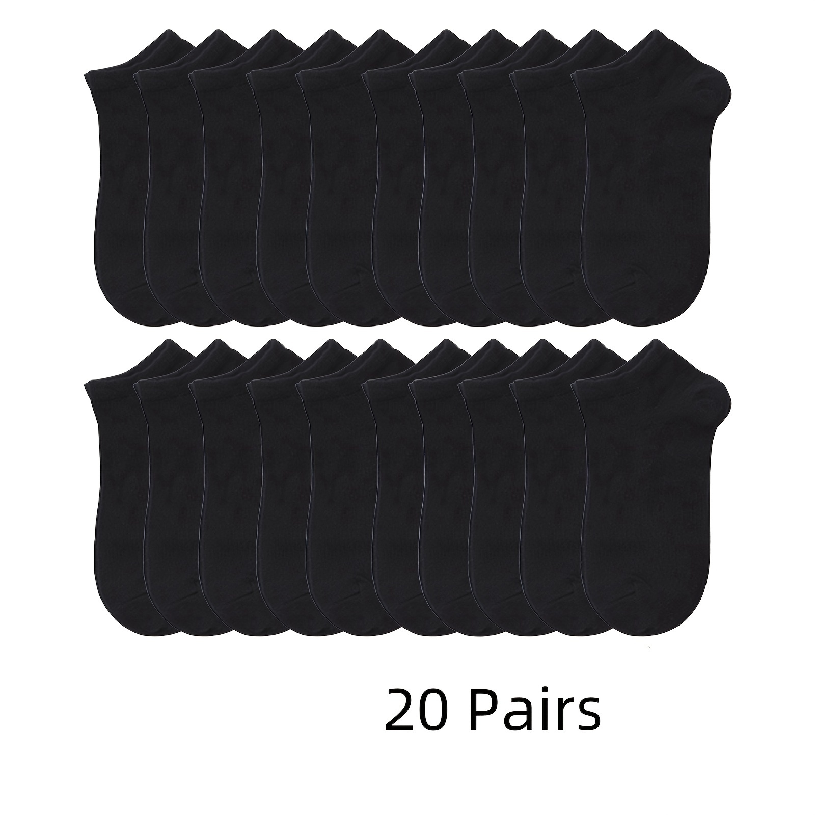 

20pcs Men's Breathable Ankle Socks - Comfortable, Low-cut Knit Design In , Polyester For Wear, Minimalist Solid Color, Ideal For Casual Outfits
