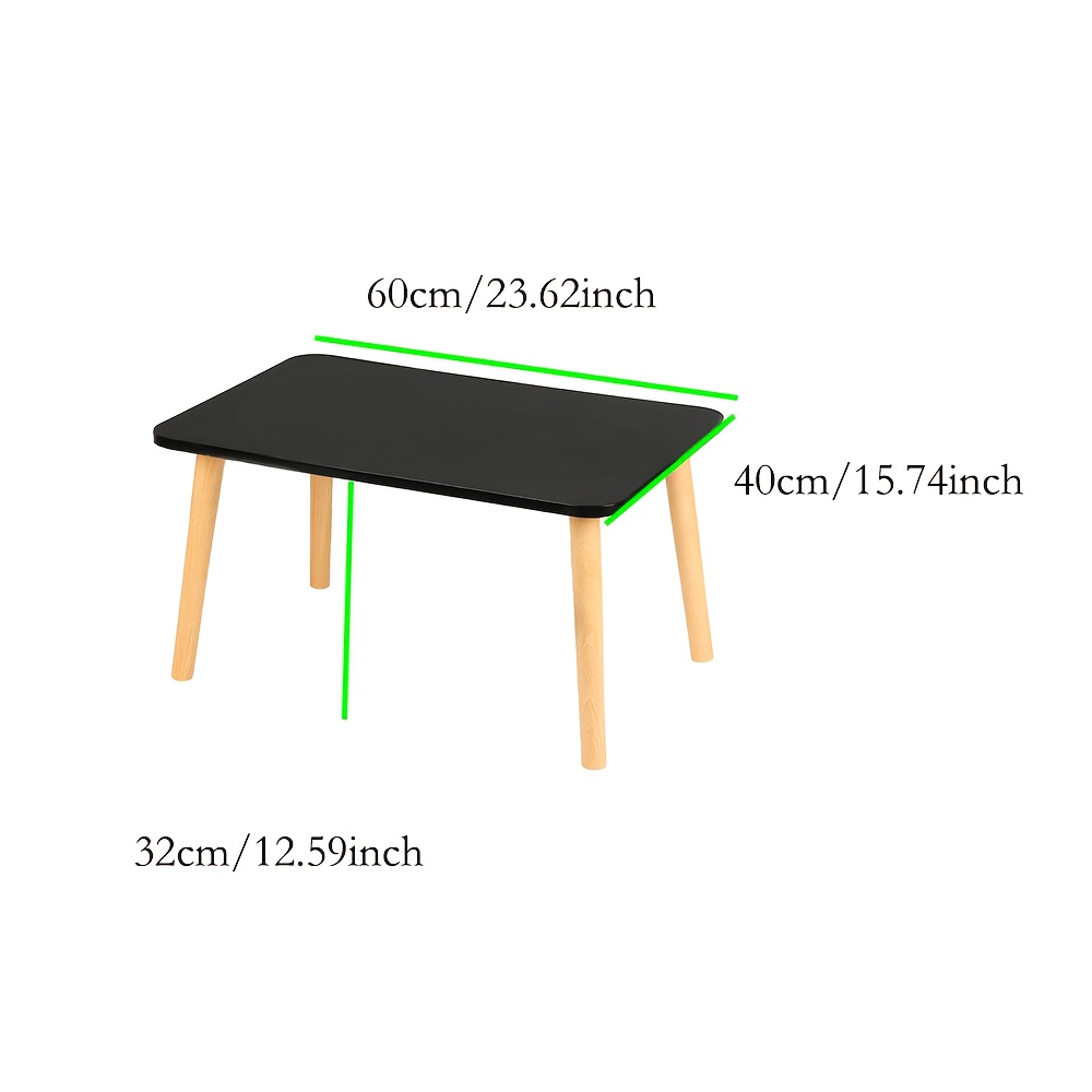 Rectangular Coffee Table, Side Table, Modern Coffee Table, Minimalist Scandinavian Style, With Legs, Suitable For Living Room, 40x60x32cm, Black