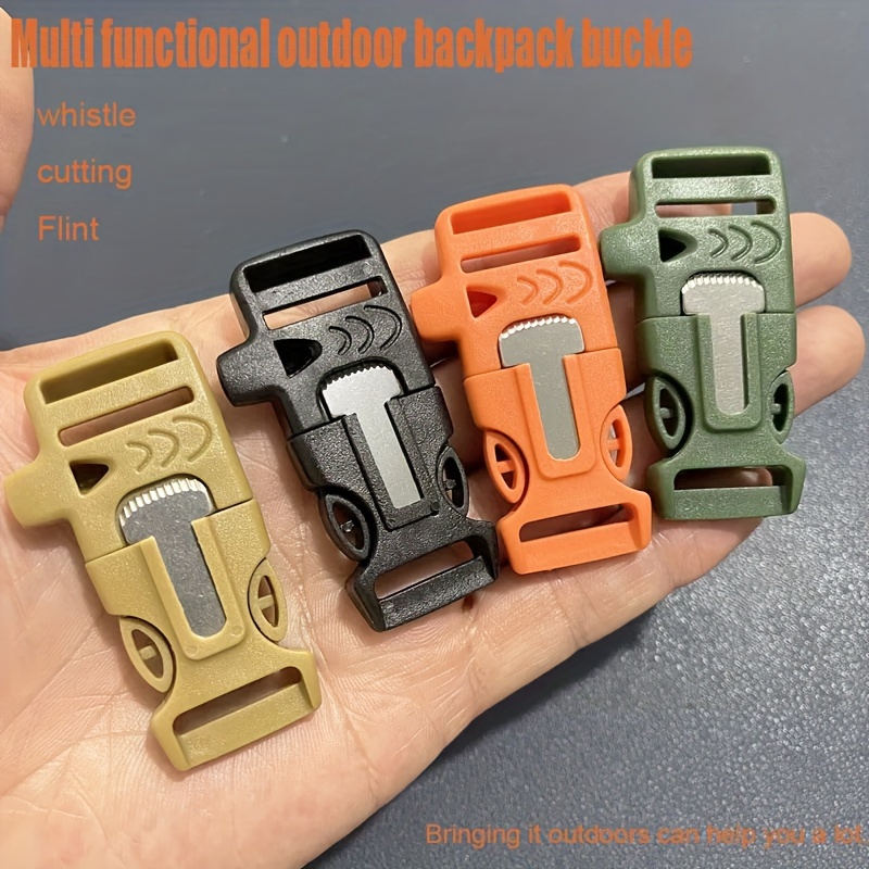 

1pc Plastic Adjustable Backpack , Multi-functional Outdoor Climbing Release, With Whistle & , Black/green/orange/khaki, For Climbing & Outdoor Gear Accessories