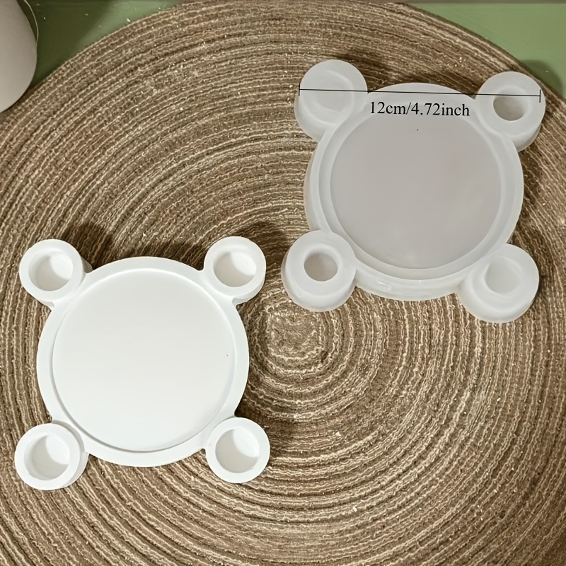 Christmas Holiday Four-hole Round Candle Holder Silicone Mold For Christmas Table Decoration And Candle Making