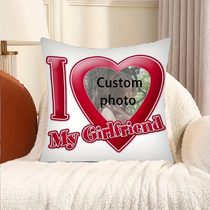TEMU 1pc, Short Plush Custom Pillow Single-sided Printing 45*45/18*18in Personalized Photo Custom Pillow Cover Suitable For Sofa Living Room Without