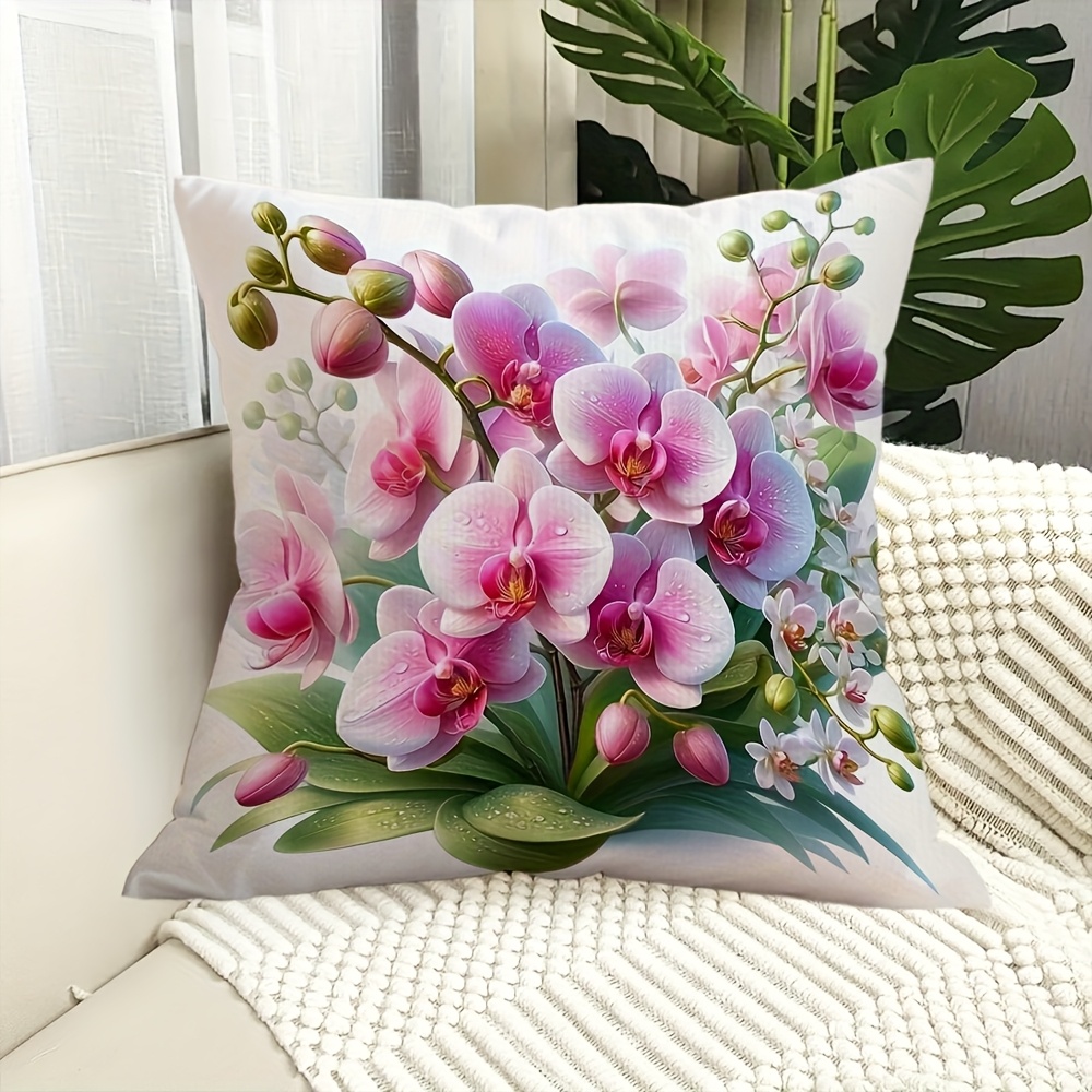 TEMU de cojín cuadrada de 1 pieza, de almohada temática con de flor de , de cojín sin relleno, 17.72x17.72 pulgadas, decoración de cojín para