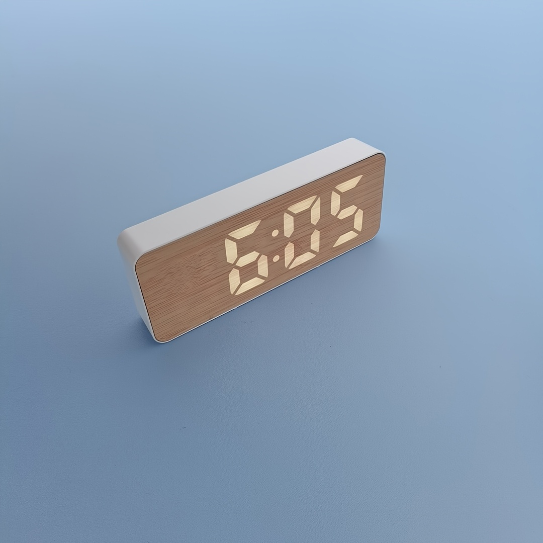 Dorm Essential! Instagram-style Mini Silent Alarm Clock With Digital Led Display, Temperature & Date, Function, Adjustable Brightness, Supply - Perfect For Student Bedrooms, Living Rooms, And Desktops