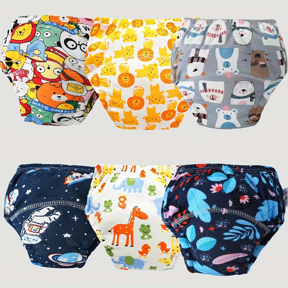 

6-piece Soft Cotton Potty Training Undergarments For Ages 0-3 - Washable, Reusable & Absorbent With Enhanced Front/back Protection - Perfect Holiday Gift Set