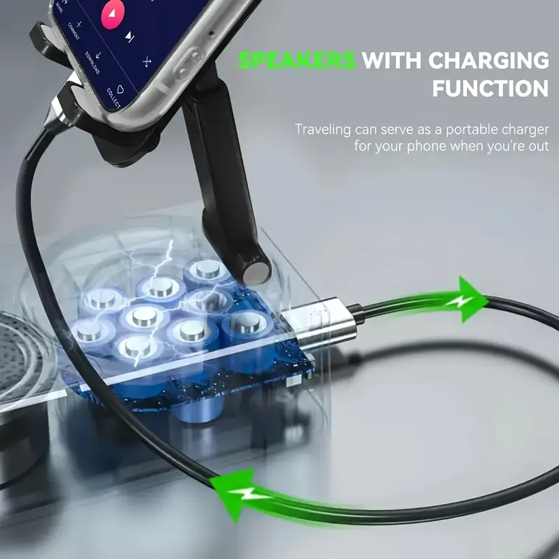 wireless phone stand 5 in 1 cell phone stand with wireless adjustable phone mount for tablet for iphone portable cellphone holder with base sound emergency rechargeable electronic gadgets cool electronics Product details 6