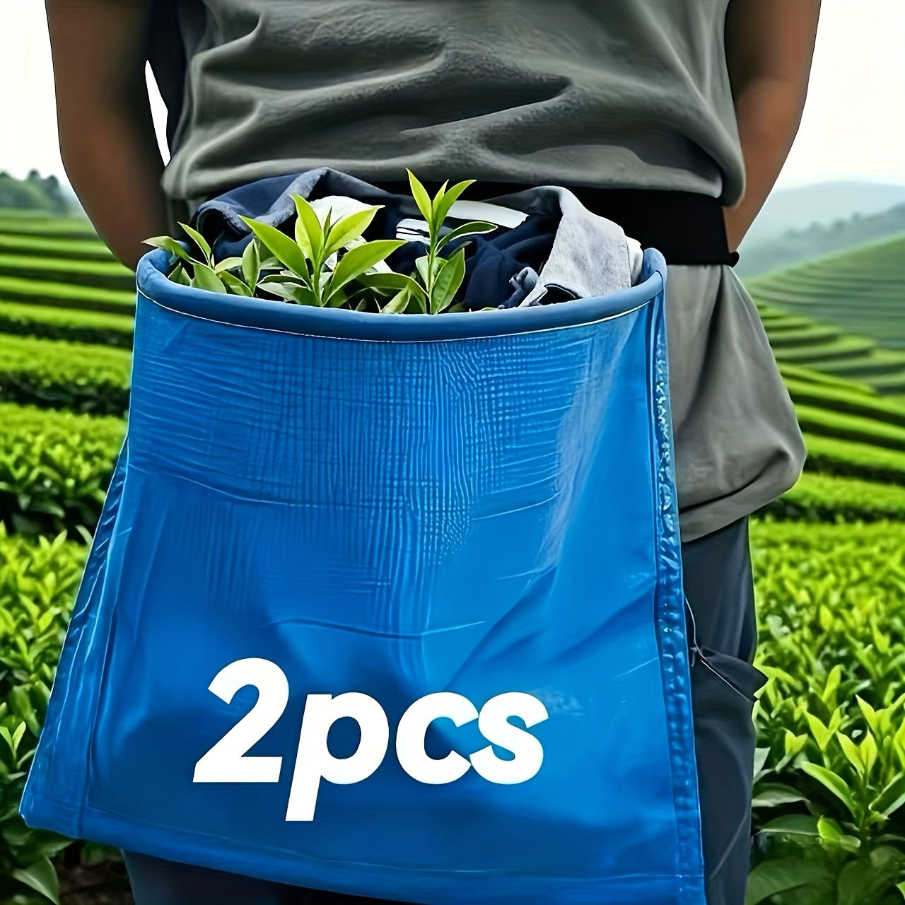 TEMU Ensemble de 2 sacs de rangement pour tablier de jardinage, portable, kit d'outils haute , léger, à l'abrasion et tissage renforcé durable avec