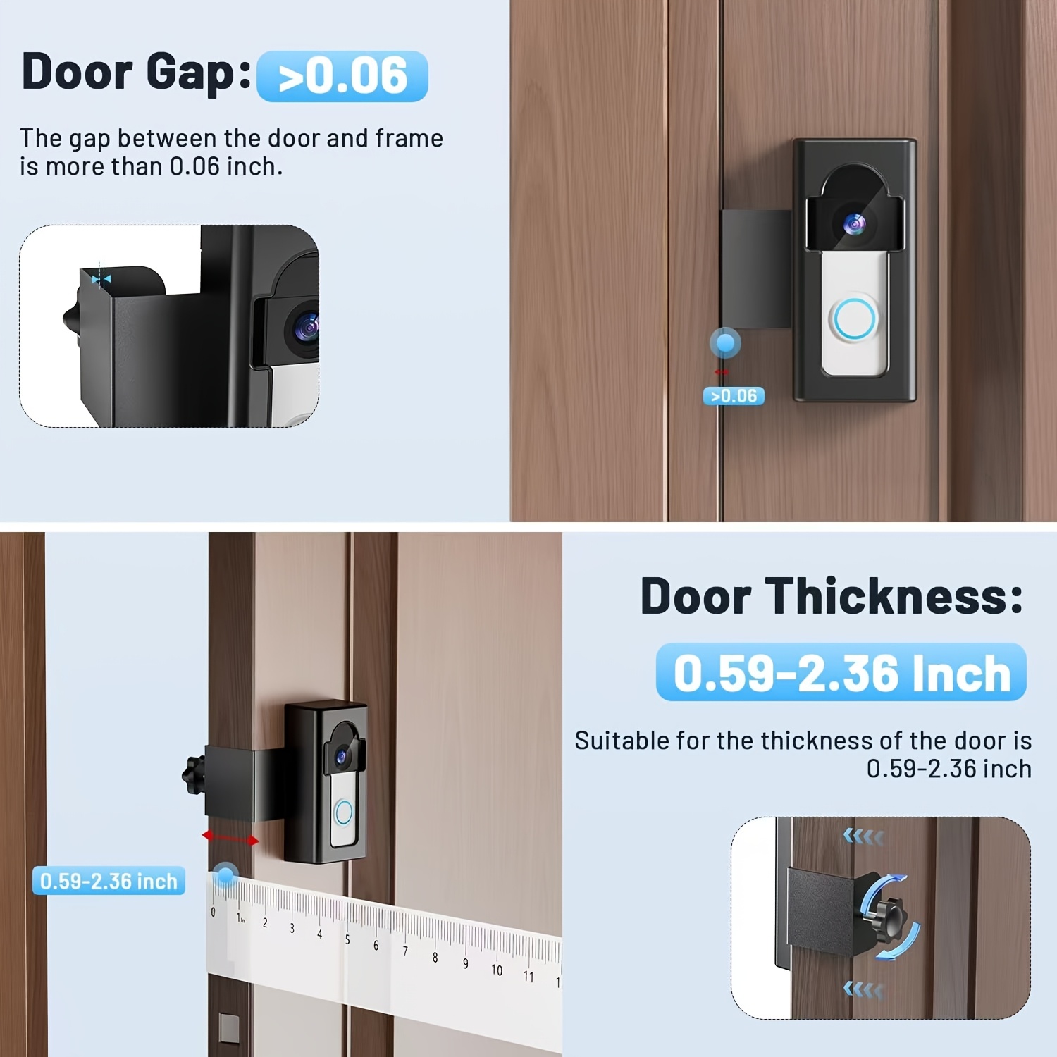 No-Drill Video Doorbell Mount for Easy Installation