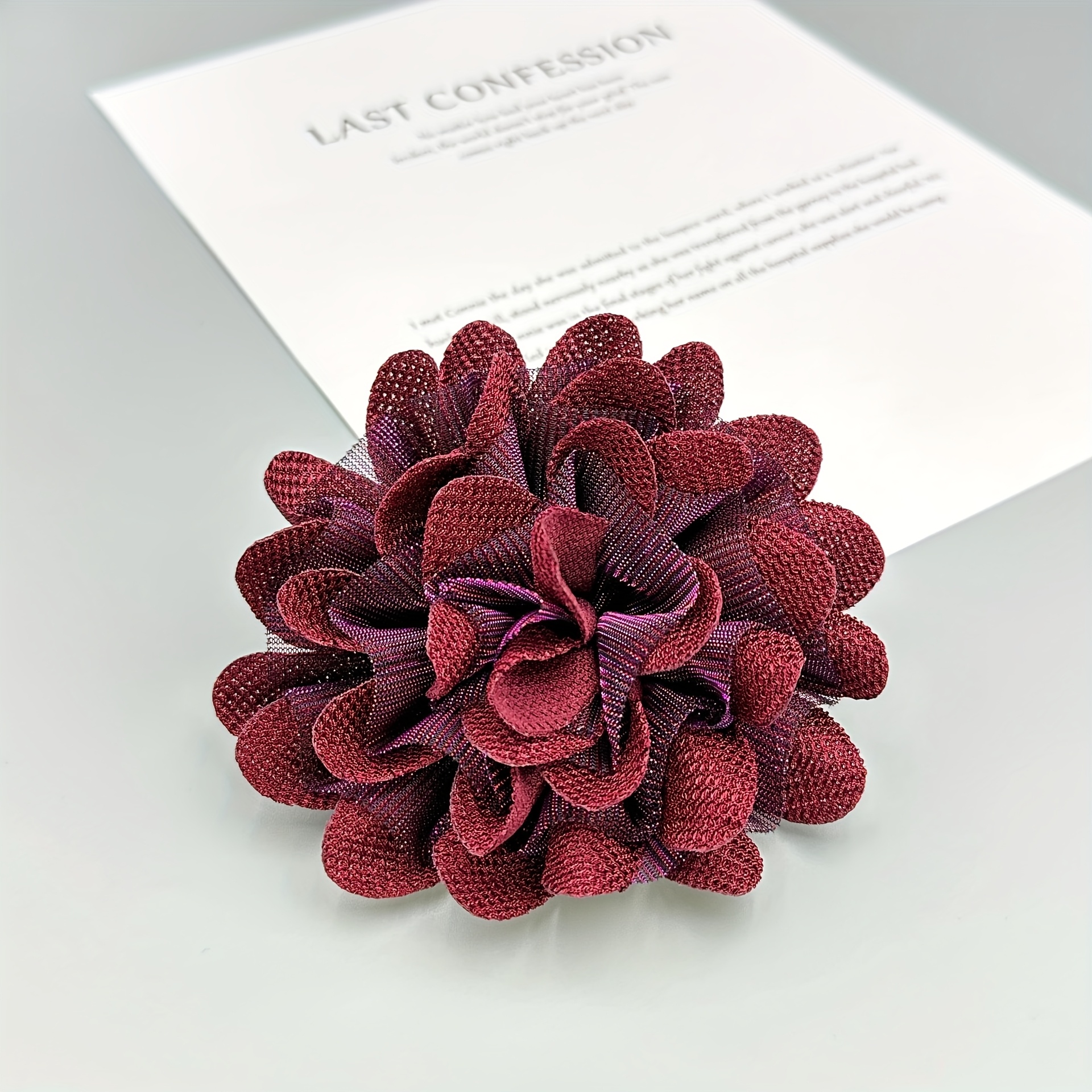 Handcrafted Fabric Flower Brooch Pin Versatile Accessory