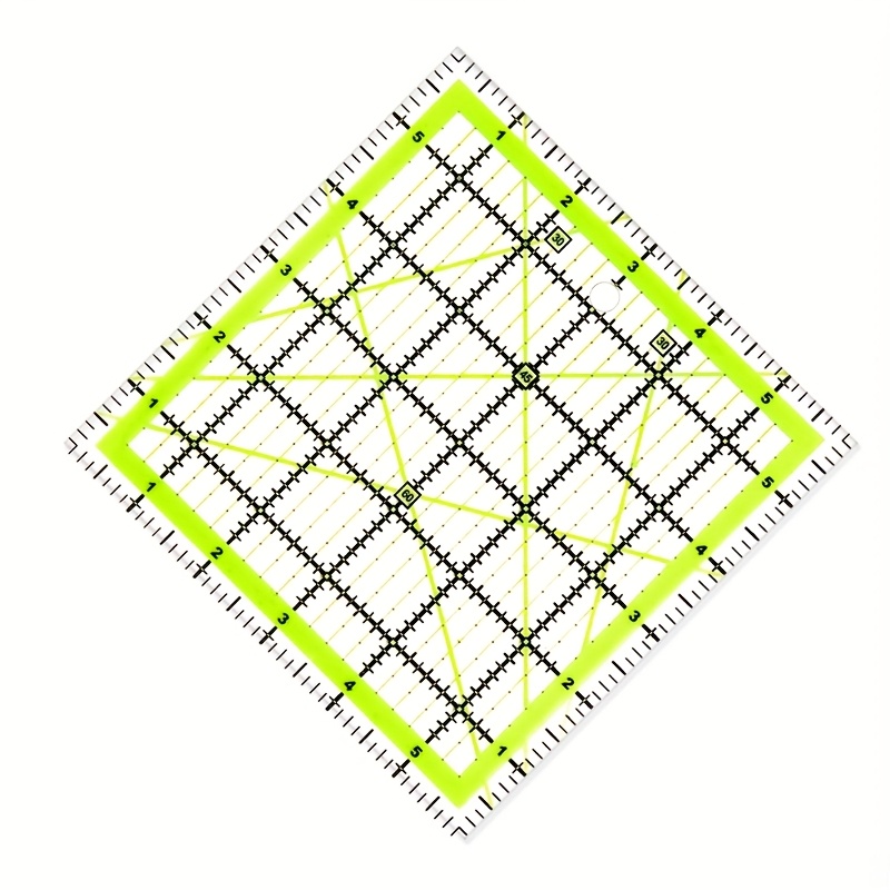 

Quilting Ruler - 6"x6" 1 Pack, Acrylic Square Quilters' Ruler With , Right & Left Hand , Precision Craft And Sewing Tool With Hanging Hole