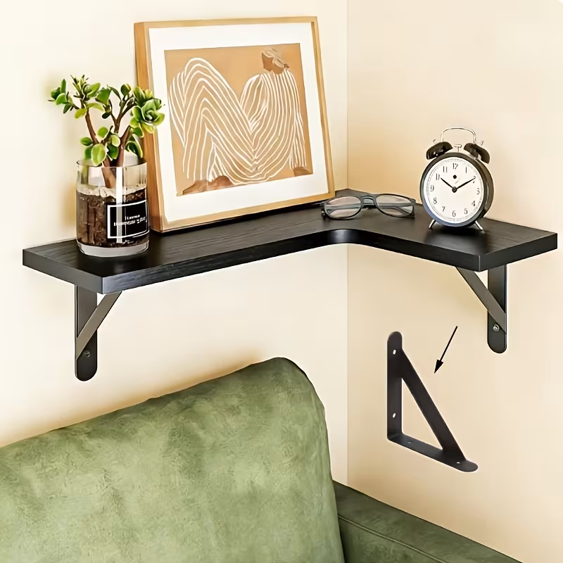 estante de de madera - estante retro de pared con forma curva, , para plantas, libros, estantes de baño, estante de de instalación para s pequeños, madera para decoración (sin soportes) 1