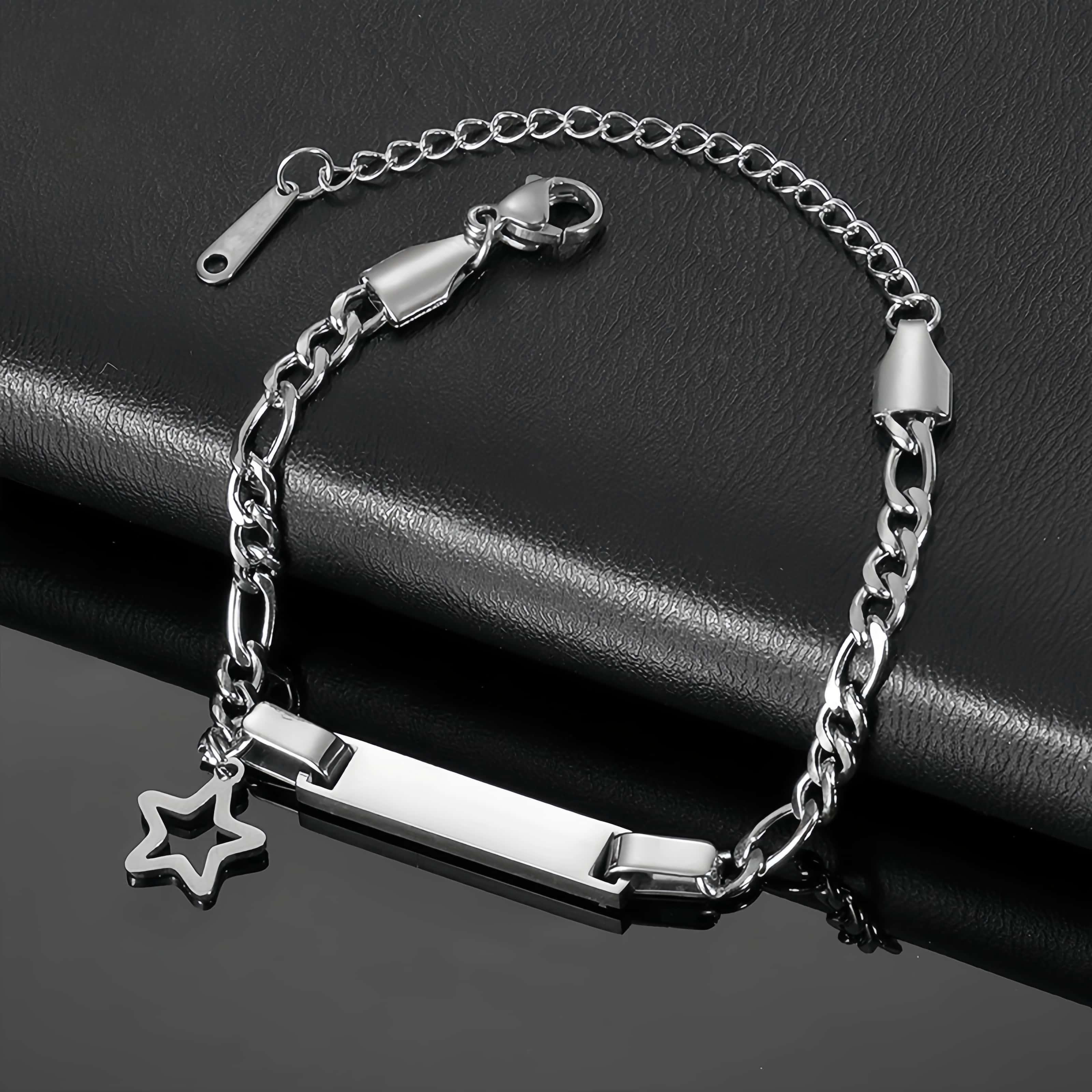 Custom Engraved Stainless Steel Bracelet with Butterfly, Star, Crown & Heart Charms - Personalized Name & Date, Perfect for Birthdays, Valentine's, Mother's Day & More details 12