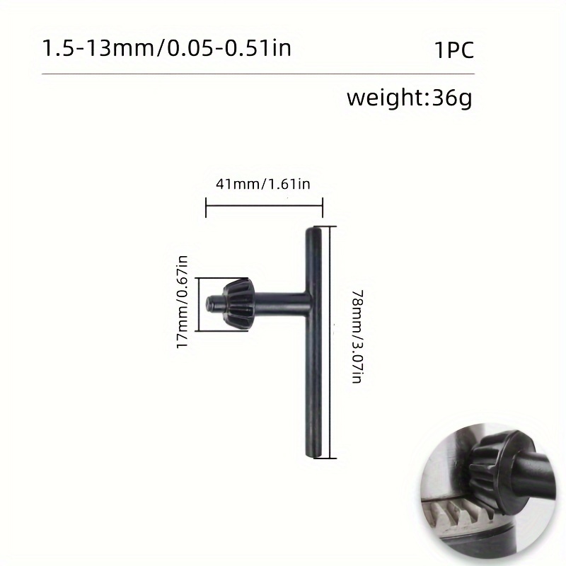 10mm/13mm/16mm Drill Key, Steel Drill Key For Most Drills And Power Tools, Suitable For Single- Universal