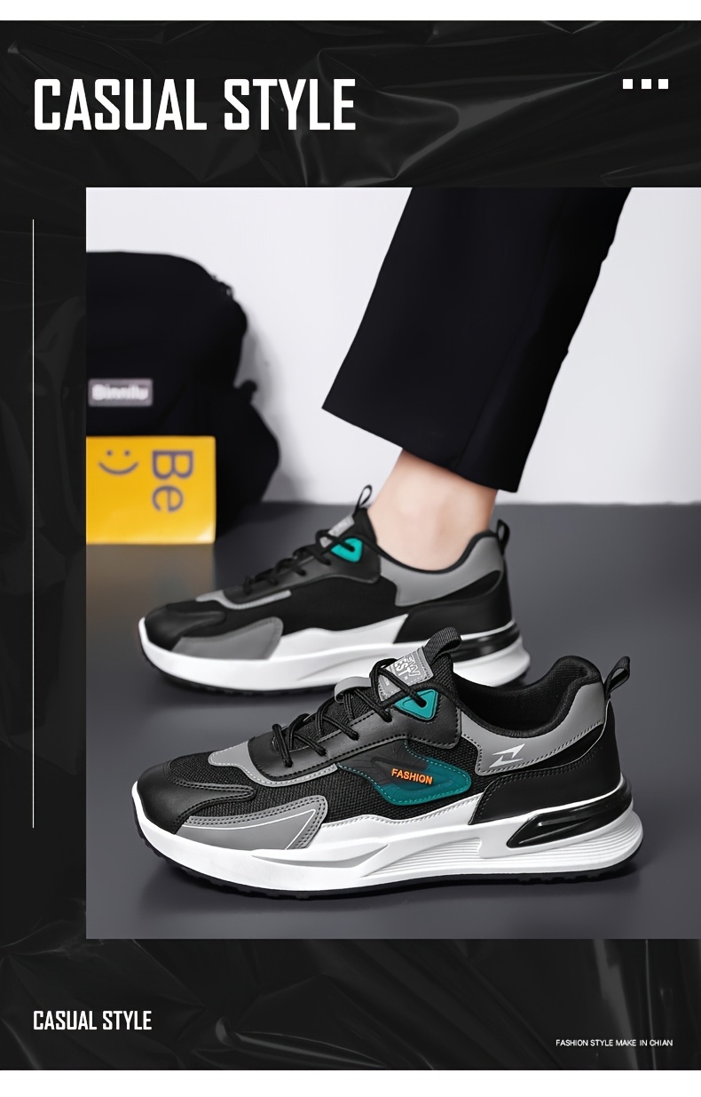 mens fashion sports sneakers lightweight versatile running shoes with     lace up closure comfortable for casual attire and outdoor activities details 2