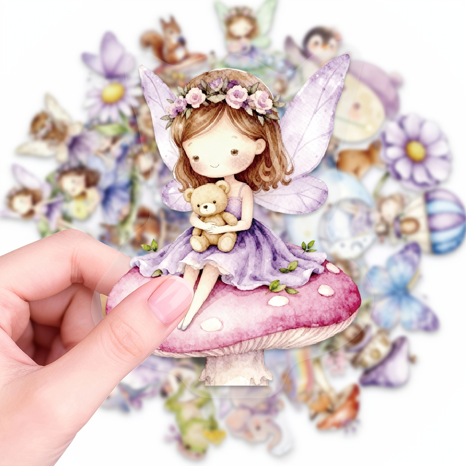 Image of 50pcs Fairy & Elf Theme Stickers | Pet Transparent Vinyl Stickers - Ideal For Scrapbooks, Journals, Planners, Water Bottles, Phone Cases, Laptops | Aesthetic Stickers Pack For Crafting And Decoration