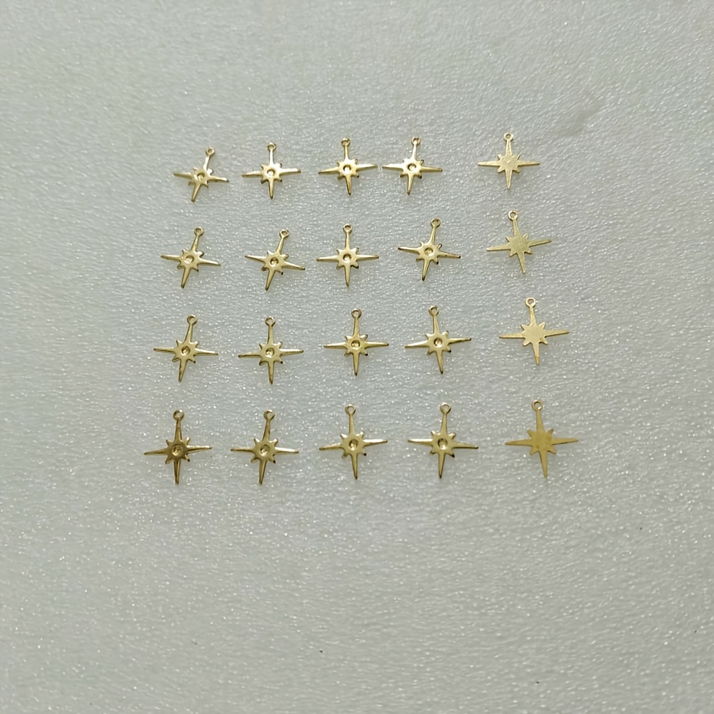 TEMU 20pcs Handmade Star-shaped Pendants - Geometric Charms, Eyes Suitable For Necklace, Bracelet, Earring Making - Handicraft Blanks For Diy Crafts,