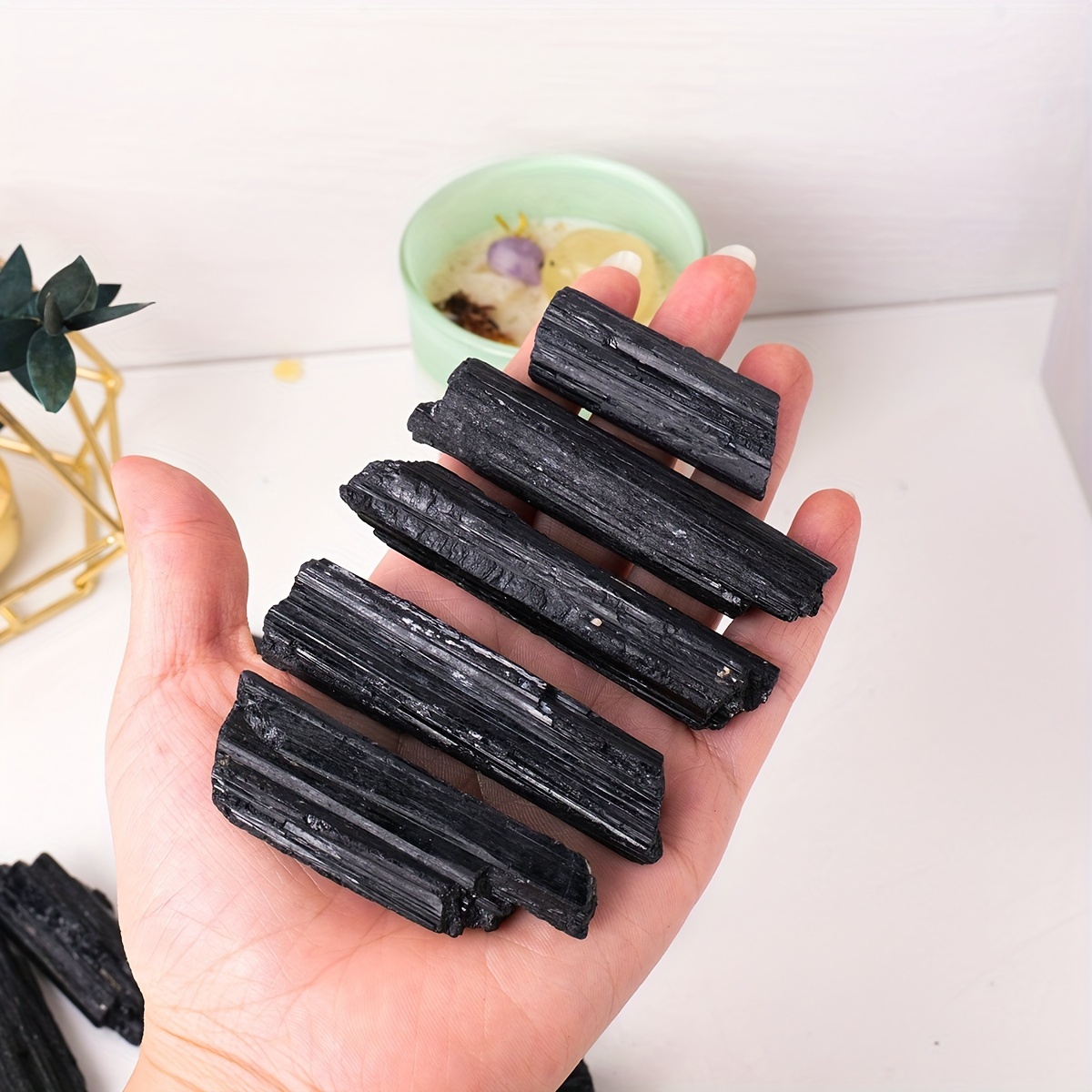 Image of 100g Per Bag Of Natural Black Stone, Ideal For Home Decor, Crystal Ornaments, Diffuser Stones, And Stones
