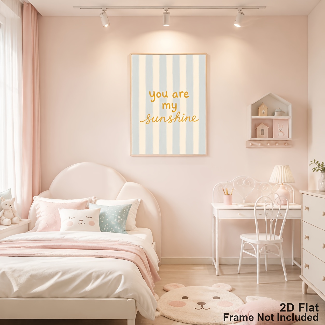 Unframed Canvas Wall Art with You Are My Sunshine Quote
