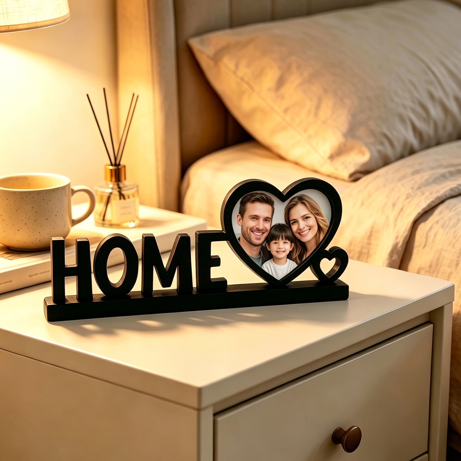 TEMU -shaped 3d Photo Frame, Creative Desktop Display, Couple's Commemorative Photo Decorative Ornament, Valentine's Day Gift, Desktop Decorative