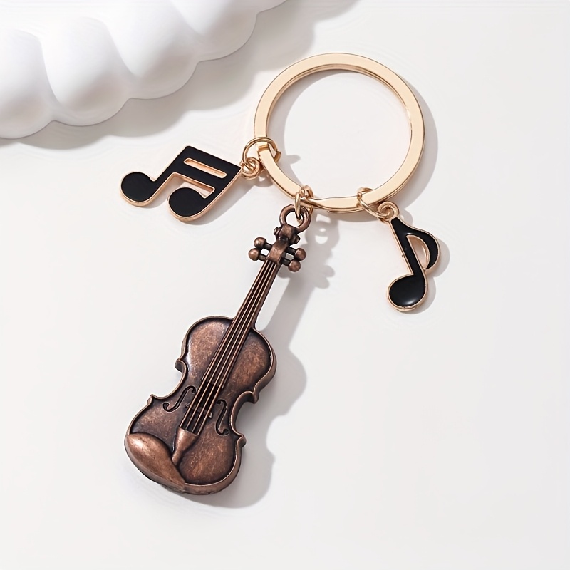 

1pc Nxqxn Retro Violin And Keychain, Metal Round Key Ring With Ring , Decorative Ladies Fashion Accessory, Ideal Birthday Gift And Souvenir For