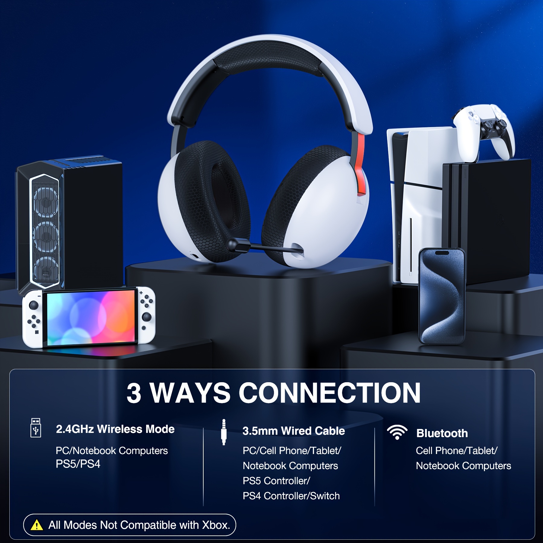 auriculares inalámbricos micrófono auriculares juegos pc ps4 Temu