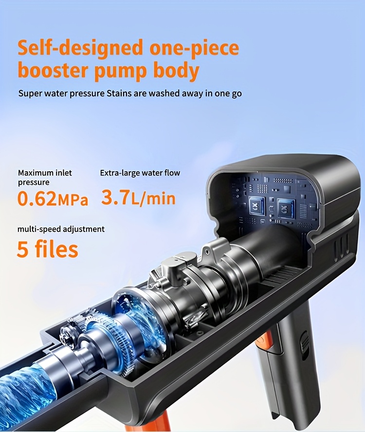 portable wireless high pressure electric car washer with 3 4 layers 4000mah rechargeable battery 5m 10m hose foldable design usb rechargeable power for camping car washing outdoor cleaning portable washer camping essentials   construction durable material   electronics Product details 8