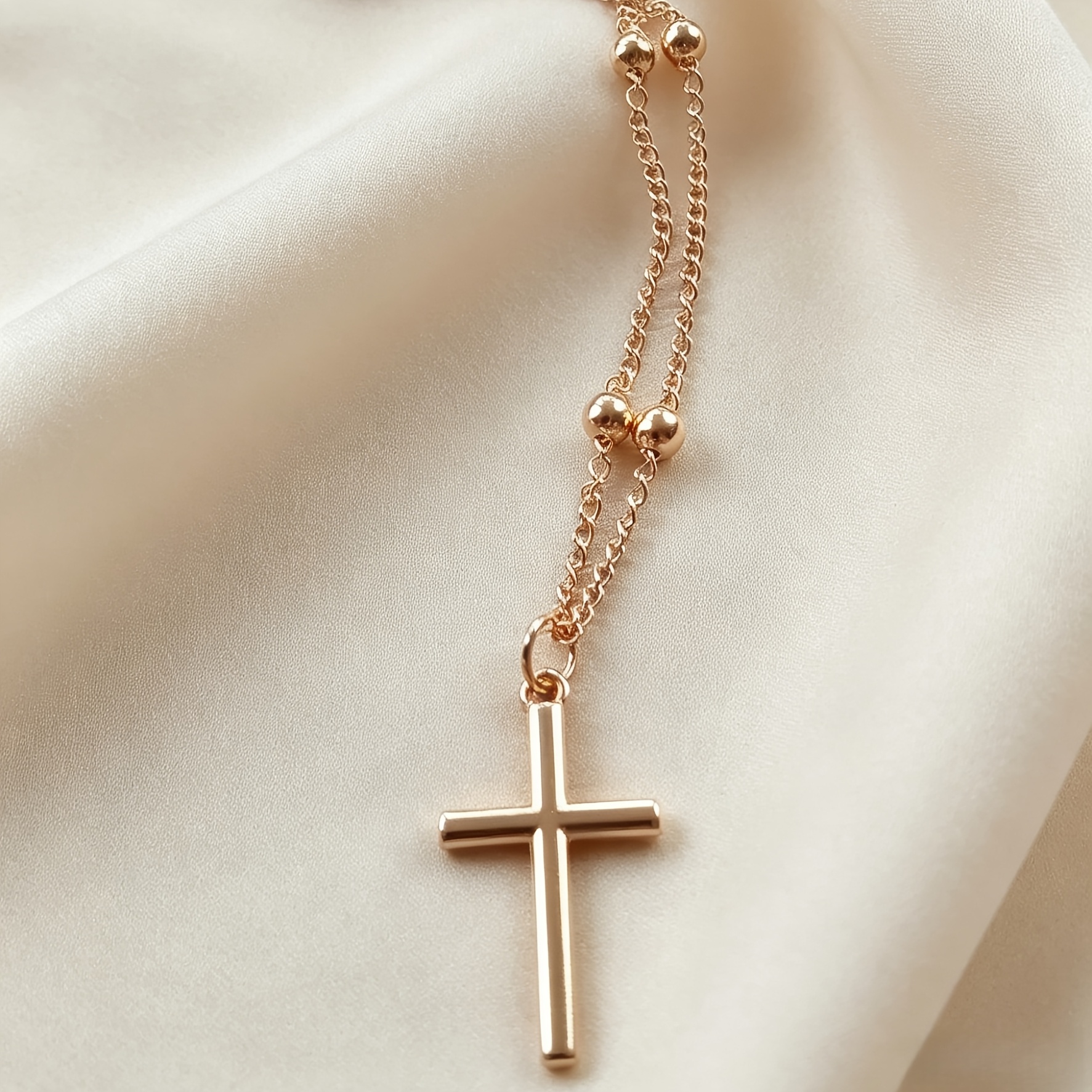 Women's Simple Cross Pendant Necklace, Thoughtful Gift