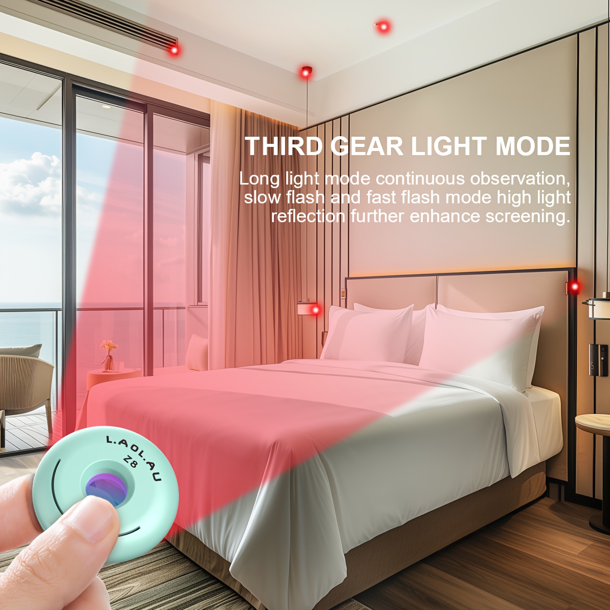 1 detector de cámaras ocultas para hotel y vestidores, compacto, portátil y recargable, esencial para viajes, regalo para novias y familia
