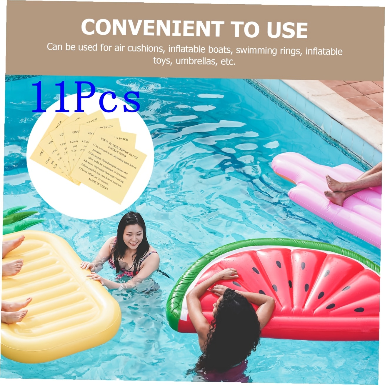 TEMU Multipurpose Self Adhesive Waterproof Repair Patches, Clear Round Inflatable Product Fix Patches, Portable Outdoor Patches For Swim Ring, Tent,