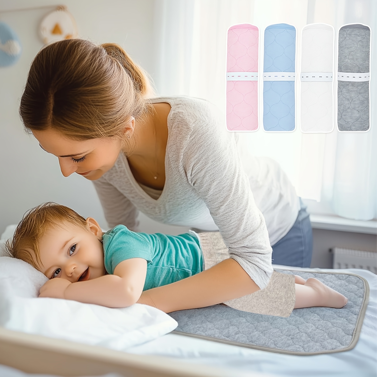 1pc Reusable Baby Changing Pad Liner, Polyester Fiber Material Soft and  Breathable, Travel Diaper Change Pad cm