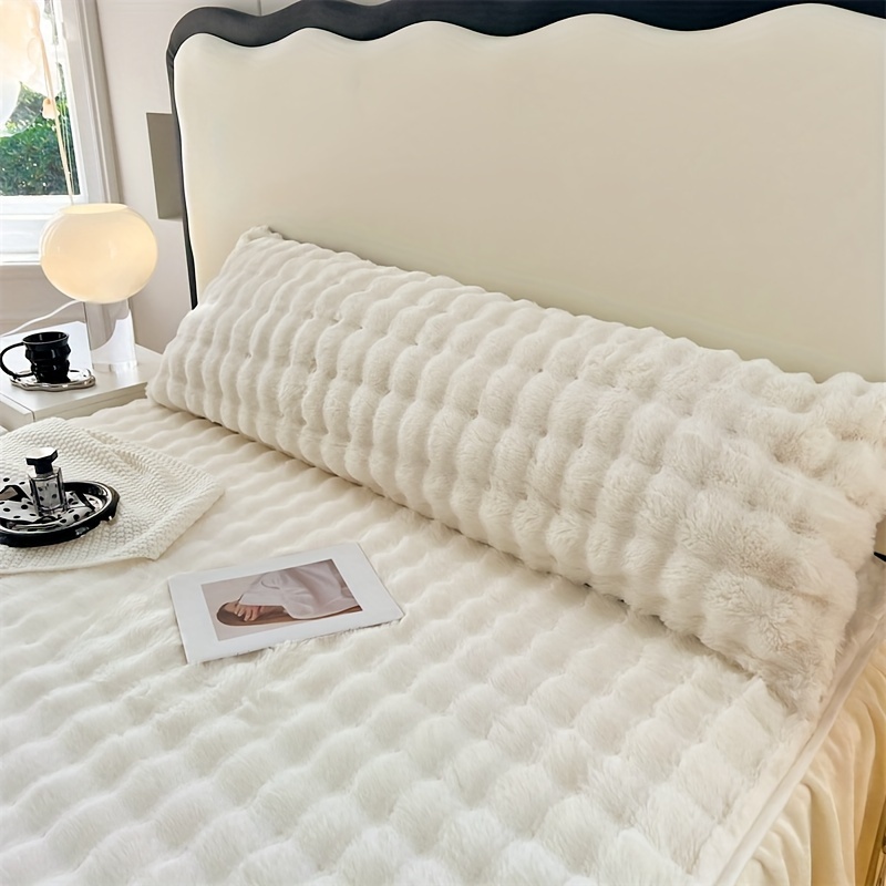 Rabbit Plush Double Pillowcase Milk Velvet Lengthened Pillowcase Snowflake Velvet Pillowcase Single Piece (pillow Insert Not Included)