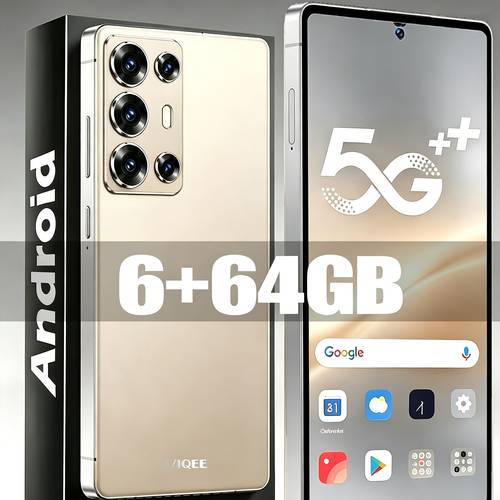 item picture 2026 ultra unlocked phone 6 8 inch clear hd screen 6 64gb mass storage system dual standby smart facial recognition built type c quick charging gps wifi support with case protector earphone cable as gift