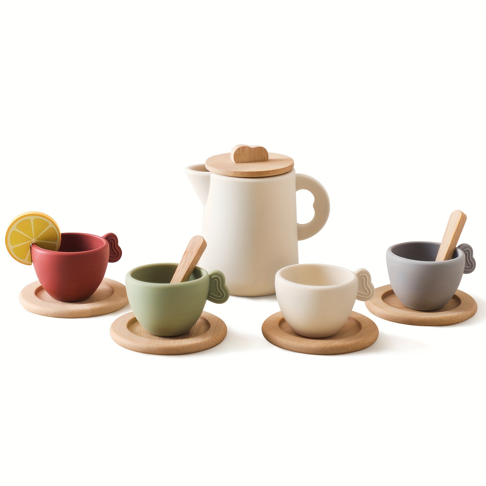 TEMU Silicone Afternoon Tea Toy Set, Children's Pretend Play Toys, Toys, Creative Role-playing Toys, Parent-child Interactive Toys, Christmas,