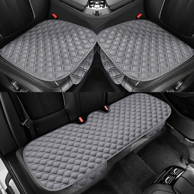 TEMU Front And Rear Seat 3pcs Car Seat Cushion, Texture Fabric Breathable Car Cushion, Comfortable Suitable For Suvs, , Sedans - Essential Car