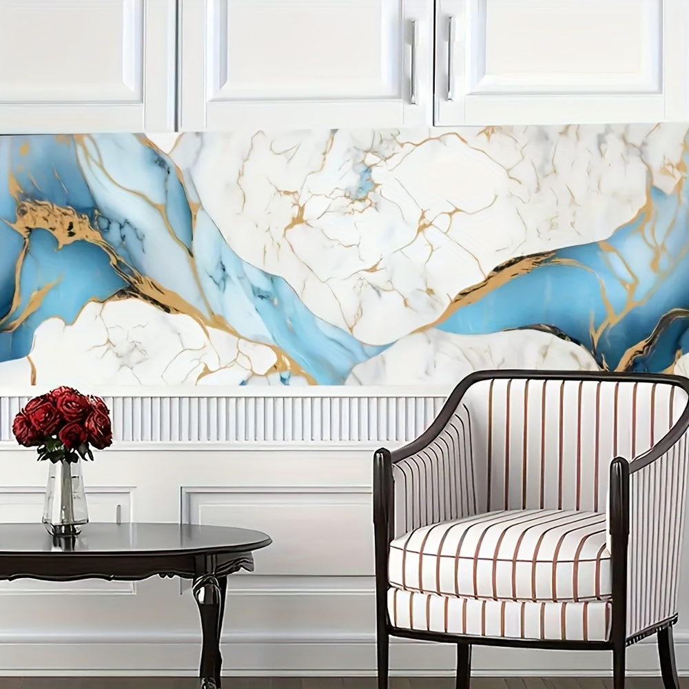 waterproof blue marble peel stick wallpaper vinyl contact paper for kitchen countertops bathroom walls living room decor   remove 3