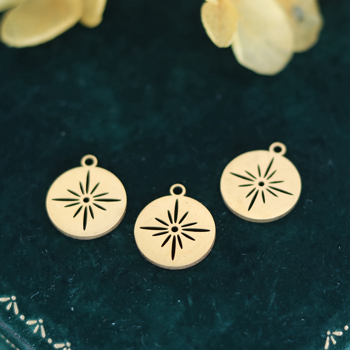 3pcs Stainless Steel Sunlight Charms For Jewelry Making Supplies Diy Earrings Bracelet Necklace Accessories Pendant