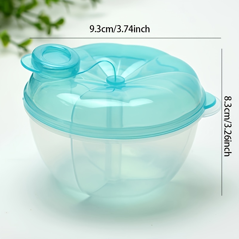 3-compartment Rotating Milk Powder Storage Container, Portable Snacks Dispenser For Travel And On The Go